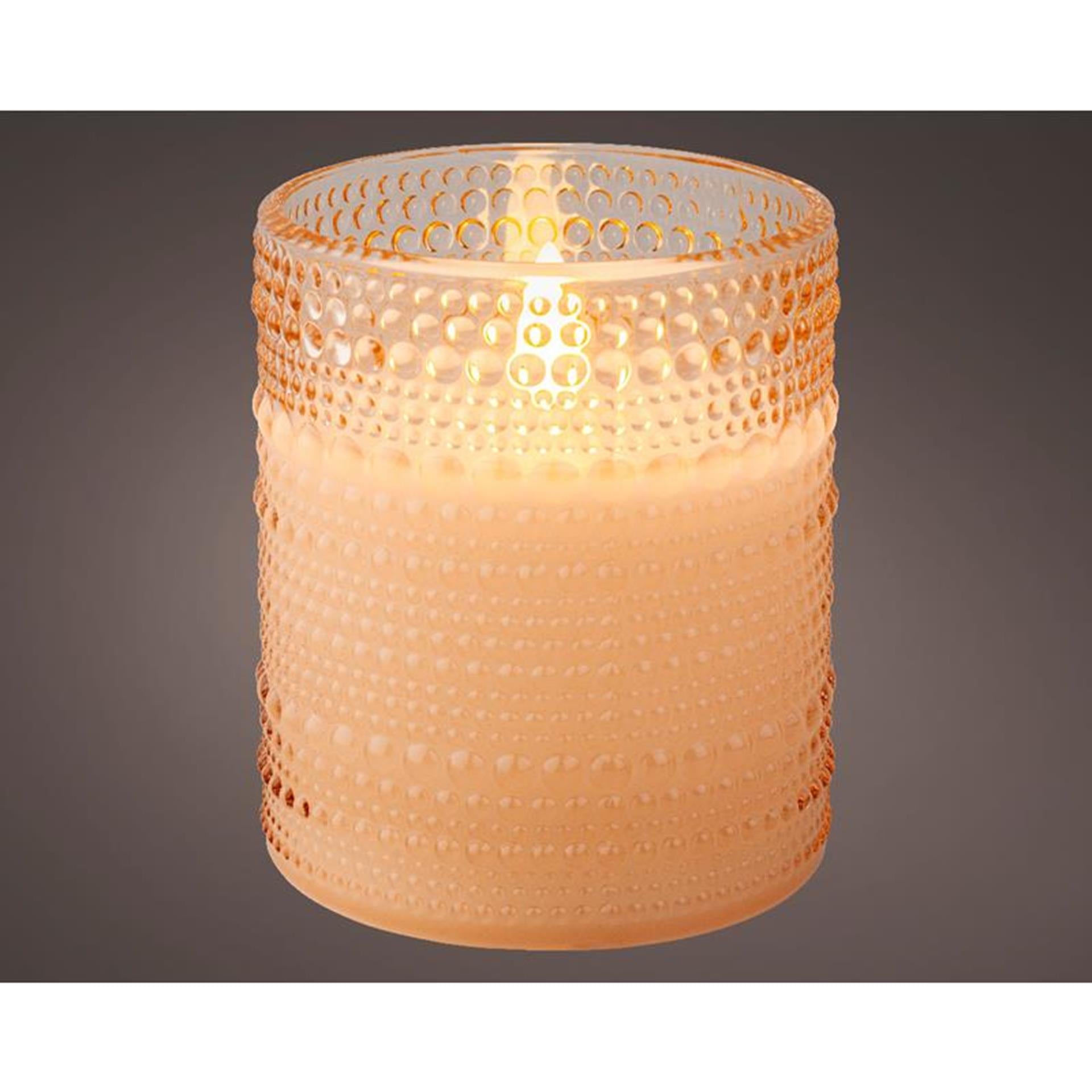 Decoris led kaars in glas ø8-h10cm