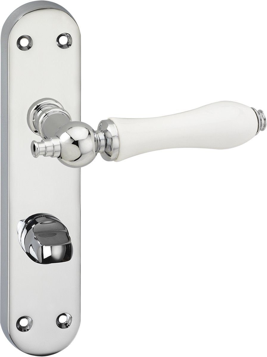 Impresso brisbane kruk met schild ovaal wc63 schroef chroom wit