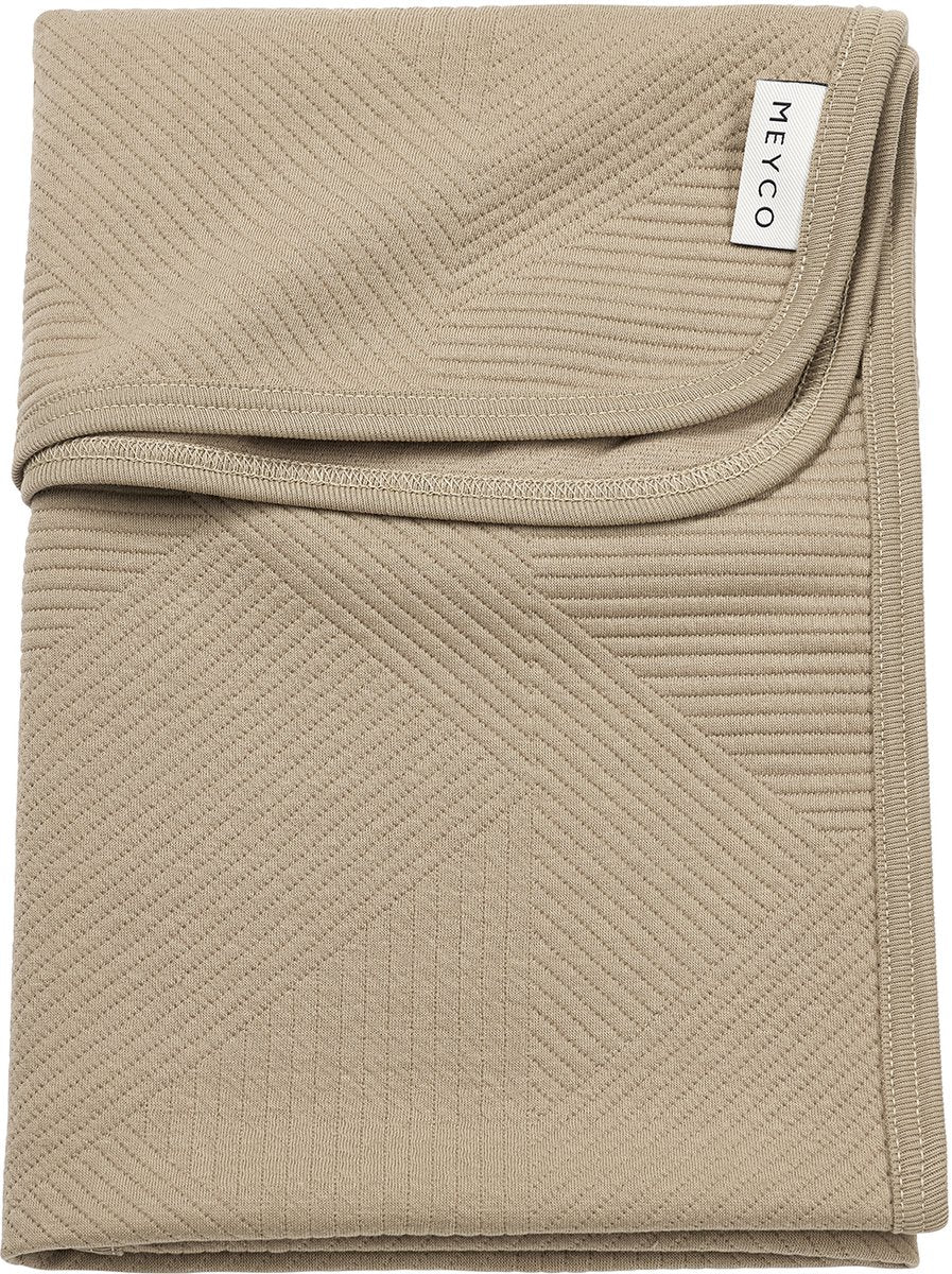 Meyco baby jacquard ledikant deken - taupe - 100x150cm - 0.5 tog