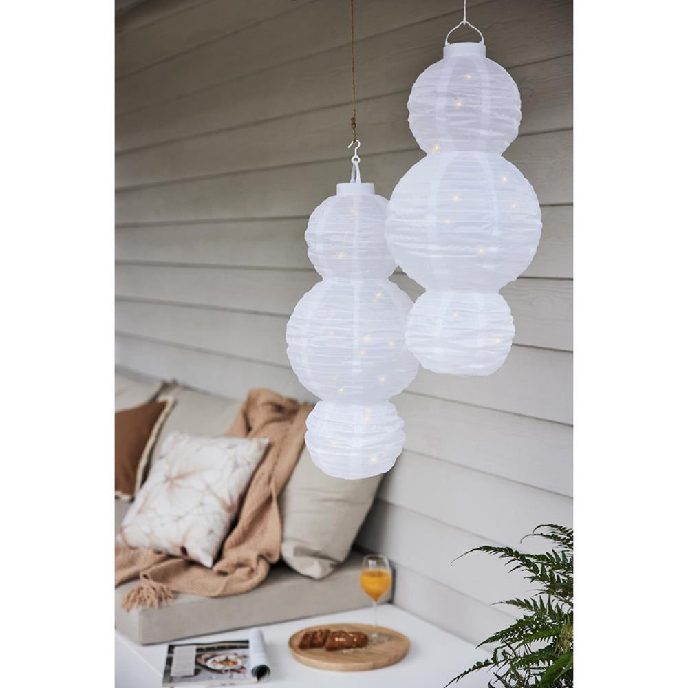 Lumineo solar lantaarn nylon 58cm wit