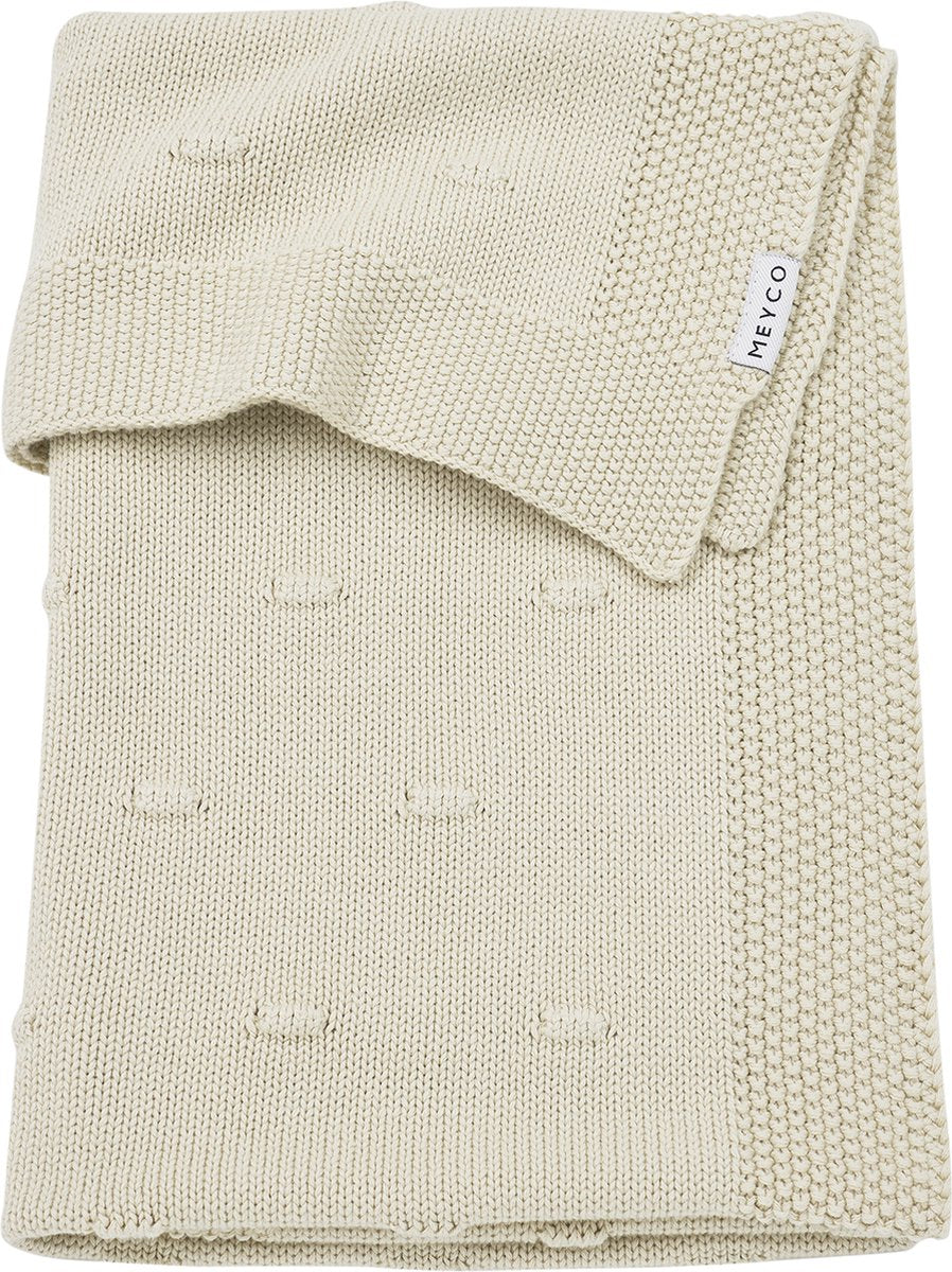 Meyco baby knots wiegdeken - soft sand - 75x100cm - 1.0 tog