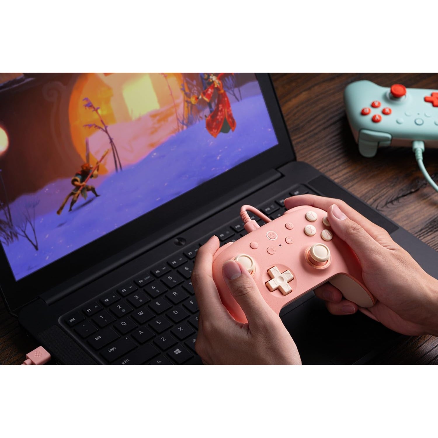 8bitdo ultimate 2c wired gamepad (perzik lichtgeel)