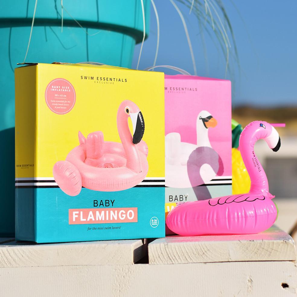 Droomlandschap | roze opblaasbare bekerhouder flamingo