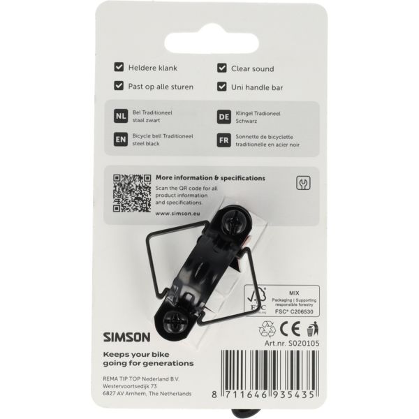 Simson bel traditioneel zwart staal