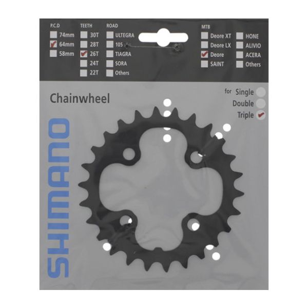 Shimano Kettingblad Deore 10V 26T Y1LD26000 M610 zwart