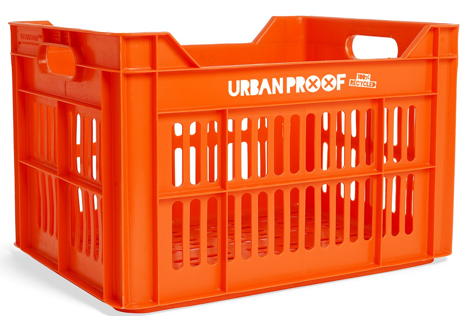 Urban proof fietskrat gerecycled kunststof 30l oranje 40x30x25 cm