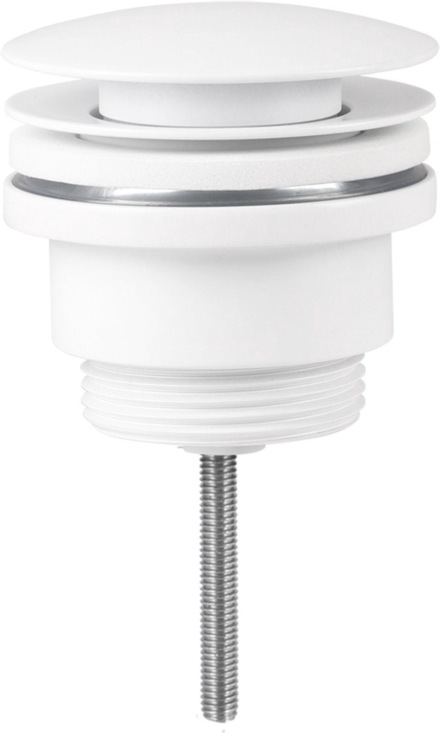 Differnz design afvoerplug - pop up afvoerstop voor de wastafel - vervaardigd uit messing - eenvoudige montage dankzij schroefdraad - diameter ø 6,3 cm - hoogte 6,3 tot 7,2 cm - kleur mat wit