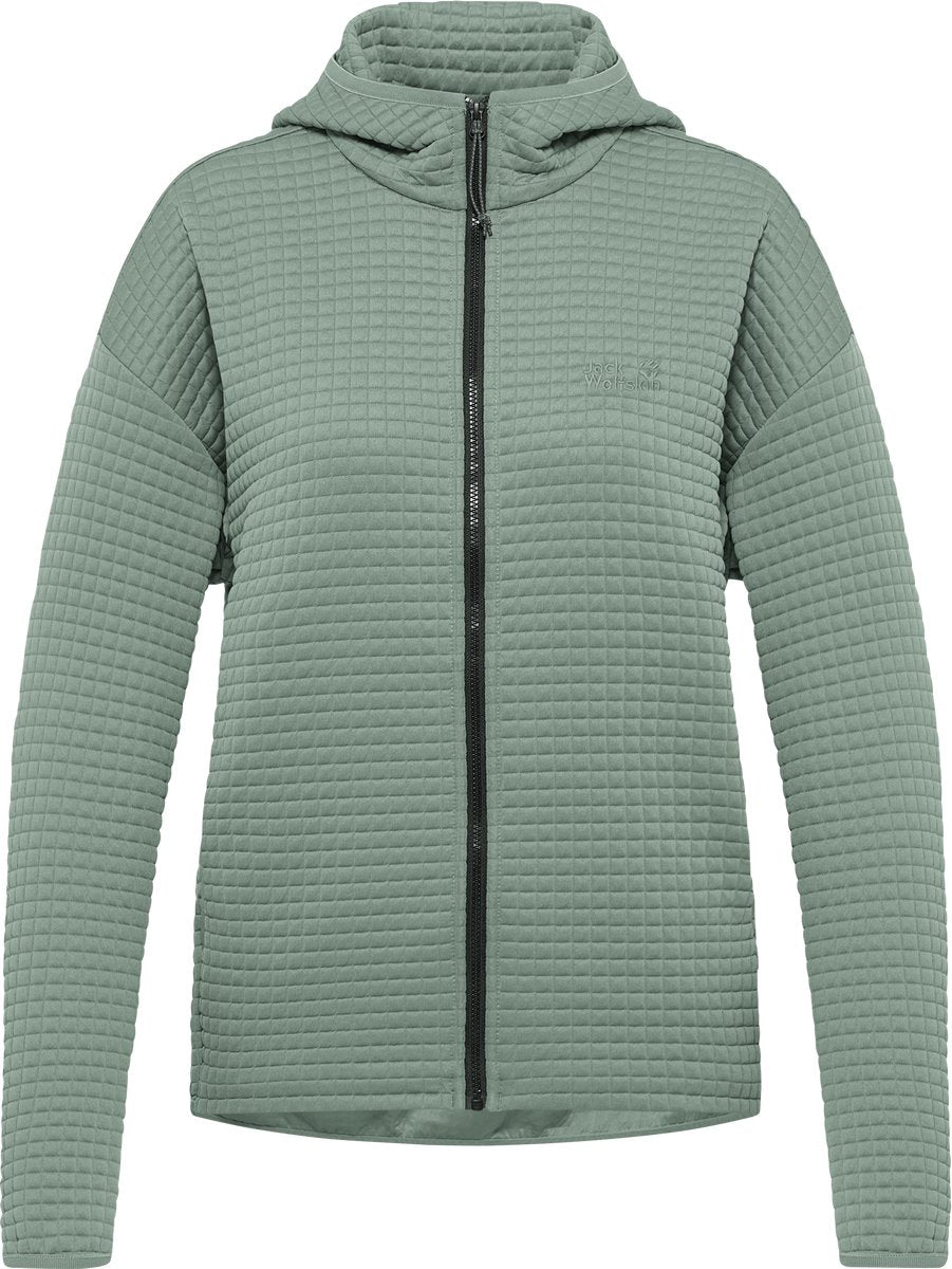 Jack wolfskin mogari hooded fz w dames outdoorjas-green zinnia