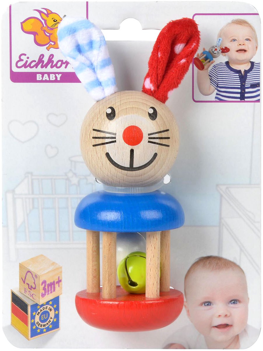 Eichhorn baby houten ratel konijn