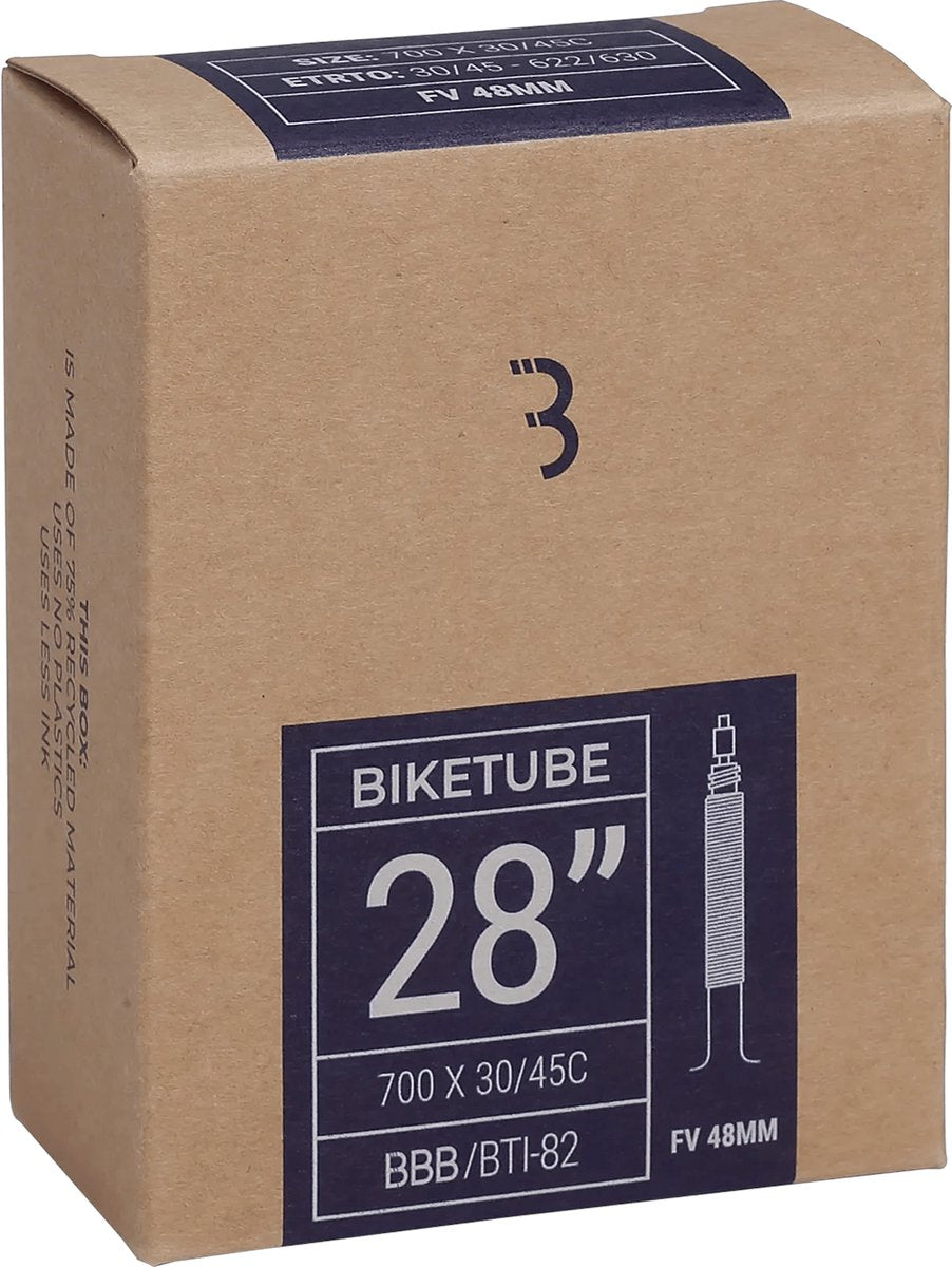 Bbb cycling - binnenband stadsfiets 28 inch - presta frans ventiel 48 mm - geschikt voor bandenmaat: 30 43-622 630 - fietsband - bti-82