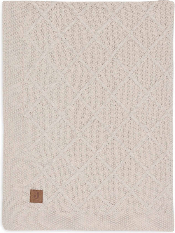Jollein deken ledikant 100x150cm check knit oatmeal