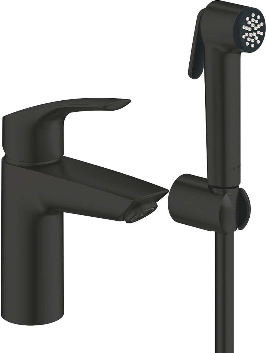 Grohe eurosmart - wastafelkraan met bidetdouche, mat zwart 231242433