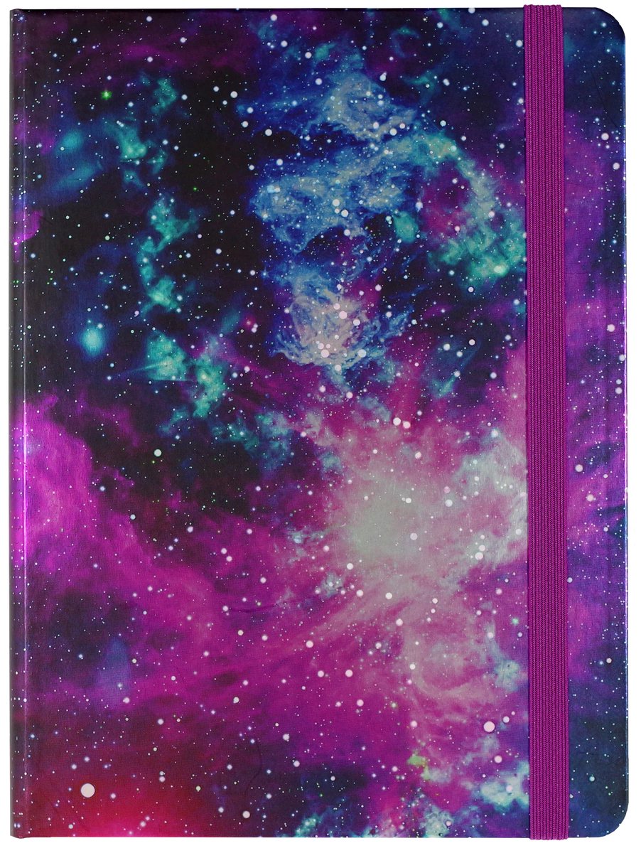 Peter pauper mid size notitieboek - galaxy - met elastieksluiting - 16x21 cm