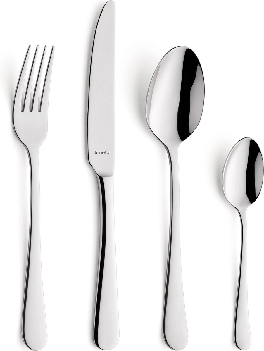 Amefa austin – bestekset – 24-delig – 6 personen – hoogglans gepolijst – zilverkleurig – vaatwasmachinebestendig