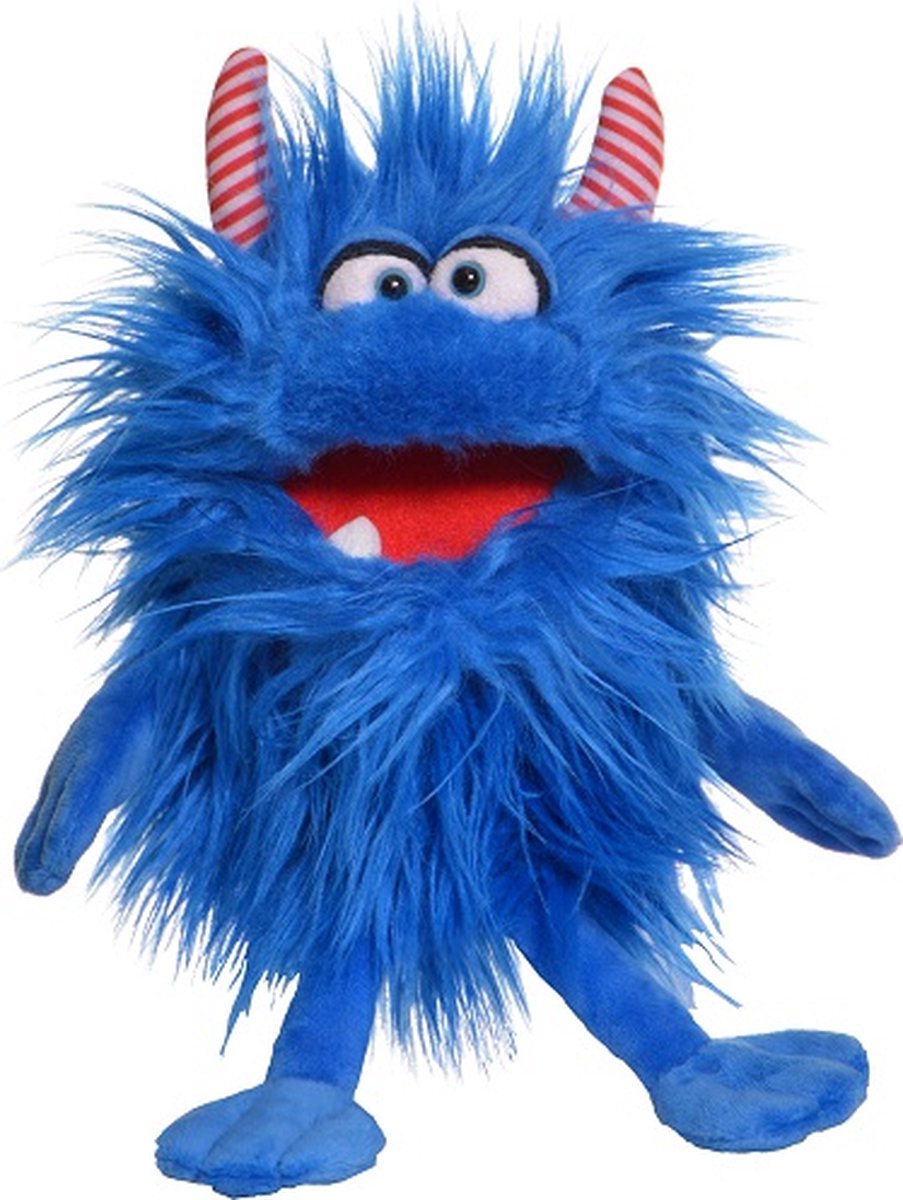 Living puppets - handpop klein blauw monstertje 23cm