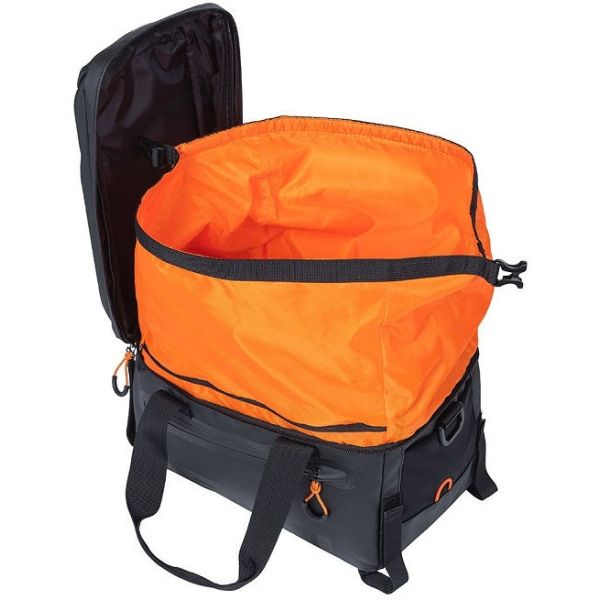 Basil Miles Bagagedragertas - sportieve fietstas voor heren en dames - zwart oranje - waterdicht - 7 liter