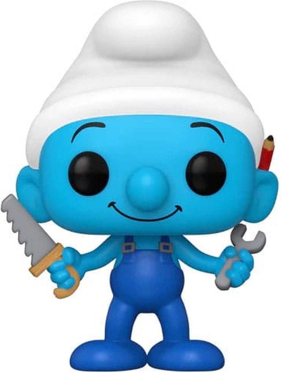 Funko the smurfs handy smurf (knutselsmurf) vinyl figuur 1519 pop! meerkleurig