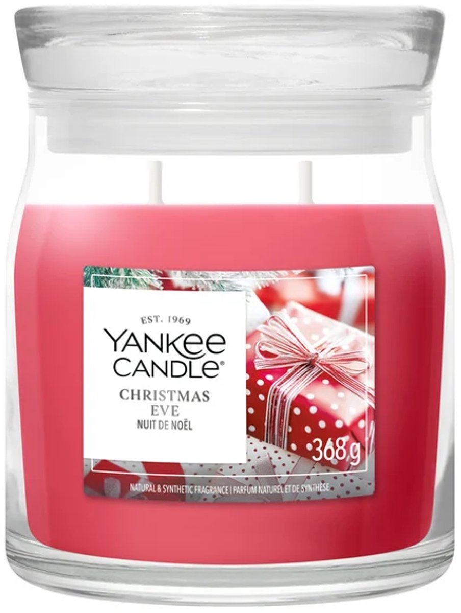 Yankee candle - christmas eve medium geurkaars - 50 branduren - 2 lonten