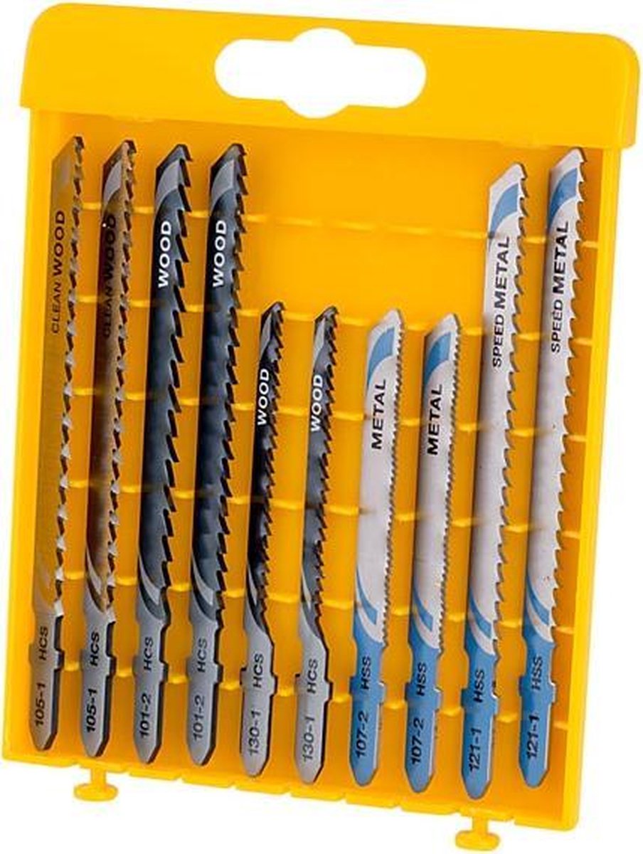Dewalt accessoires dewalt dt2294 10-delige xpc decoupeerzaagbladenset in casette - hout en metaal