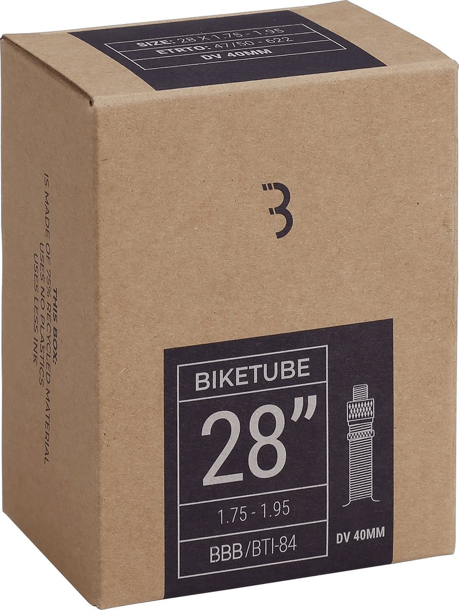 Bbb cycling - binnenband stadsfiets 28 inch - dunlop ventiel 40 mm - geschikt voor bandenmaat: 47 50-622 - fietsband biketube - bti-84