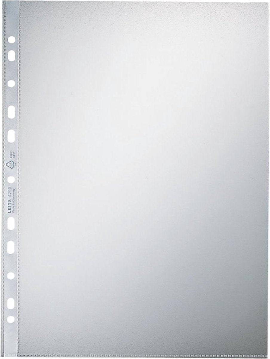 Leitz hoge kwaliteit showtas a4 dikte 0,085 mm perforatie 11-gaats pak a 100 stuks transparant