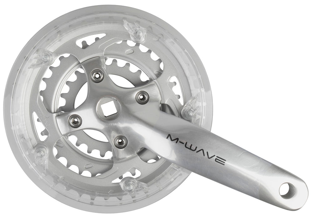 M-wave crankstel 22 32 42t 170mm 7-8 speed met kettingrand zilver