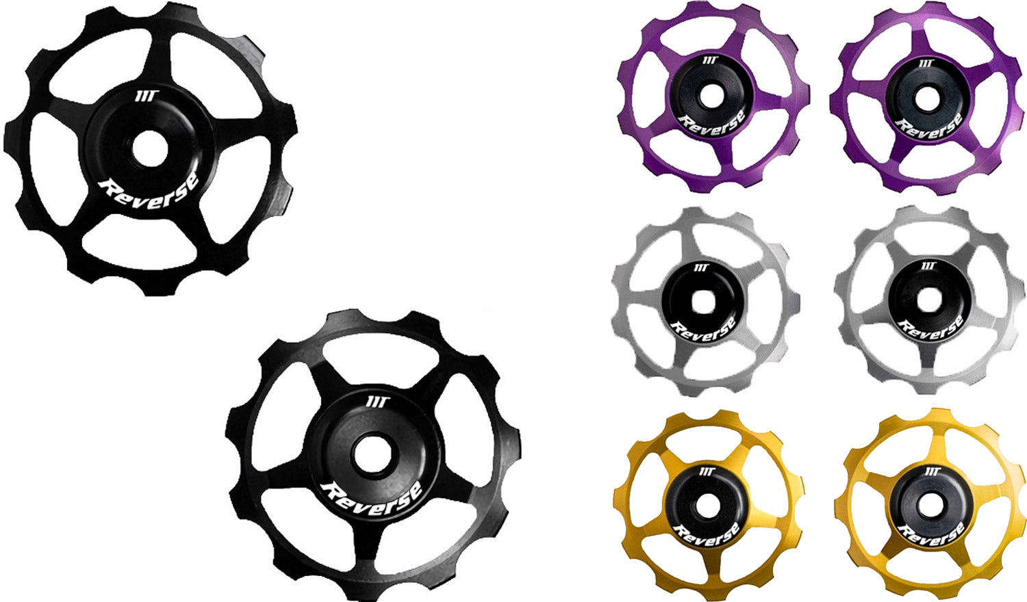 Reverse components colab aluminium pulley set | black