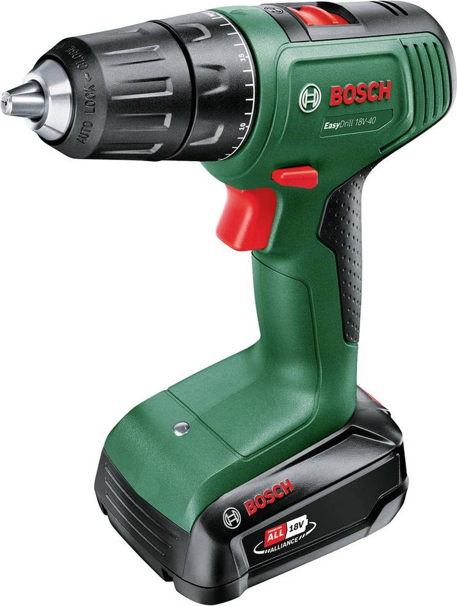Bosch 06039d8007 accu-schroefboormachine 18 v 1.5 ah li-ion incl. 2 accus, incl. lader, incl. koffer, i