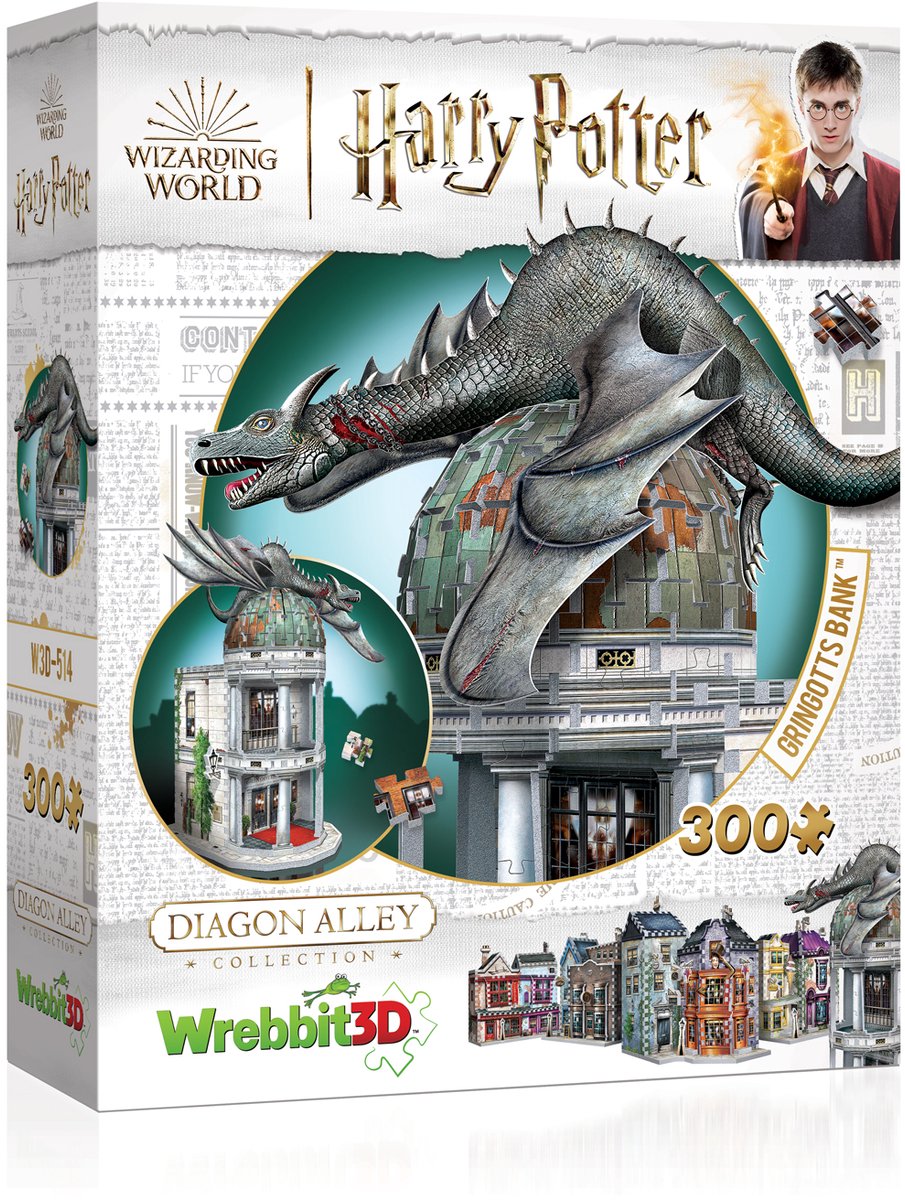 Wrebbit gringotts bank - harry potter - 3d puzzel - 300 stukjes