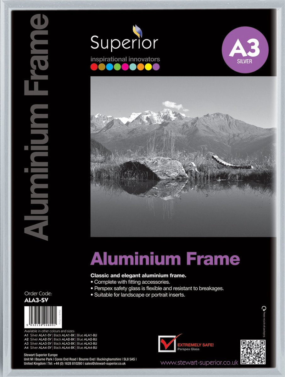 Seco fotolijst a3 - 29.7 x 42cm - zilver geborsteld aluminium - 11mm frame - se-ala3-sv