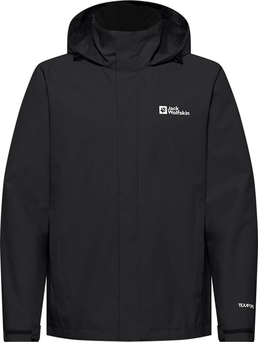 Jack wolfskin trailtime 2l jkt m heren outdoorjas - black