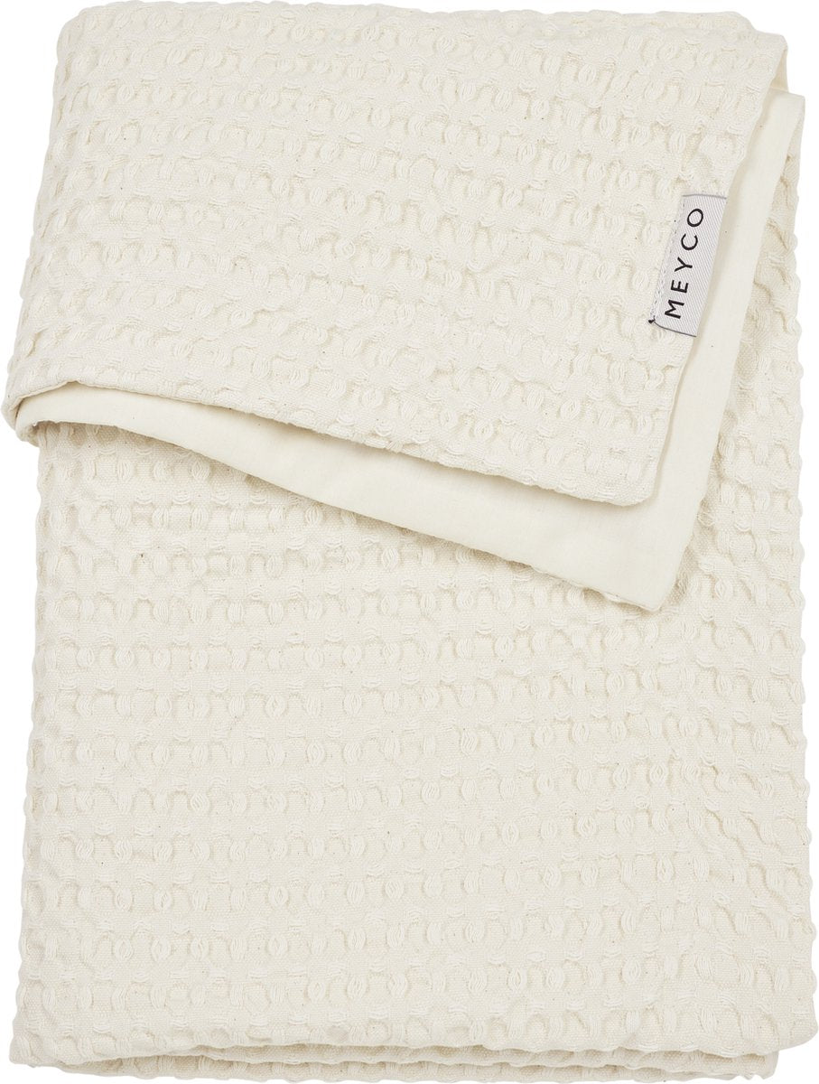 Meyco baby wafel katoen ledikant deken - nature - 100x150cm - 1.0 tog