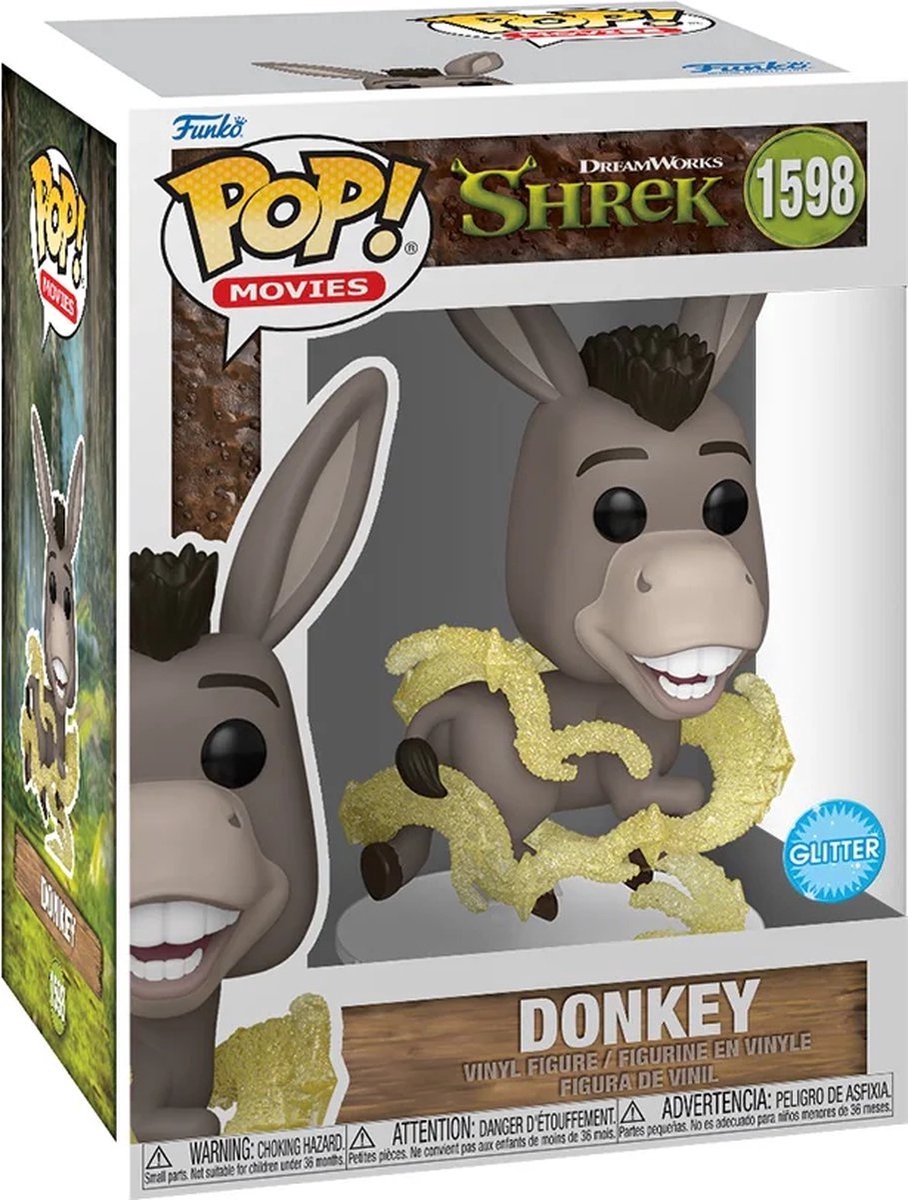 Funko pop movies: shrek - donkey 'glitter' pop #1598