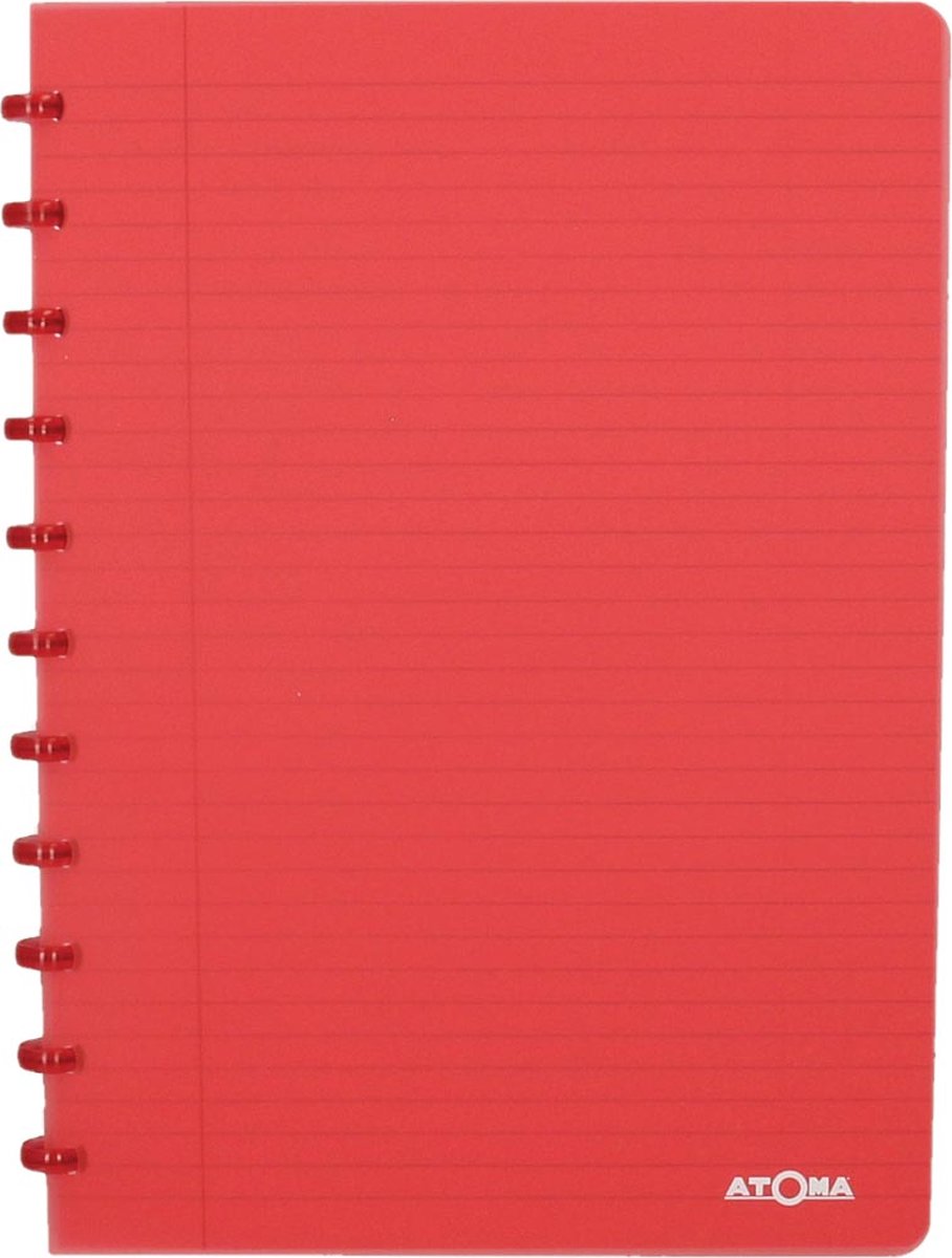 Atoma trendy schrift - a4 - 144 bladzijden - gelijnd - transparant rood - 1 stuk