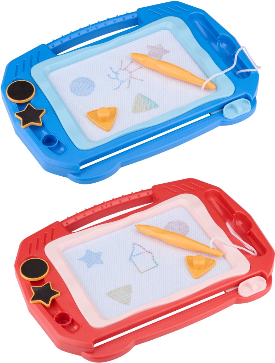 Eddy toys magnetisch tekenbord - magnetisch bord met stempels en pen - 33 x 29,5 x 27 cm