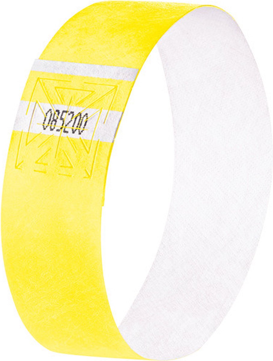 Sigel evenementenbandjes - super soft - 255x25mm - 120 stuks - fluorescerend geel - si-eb218
