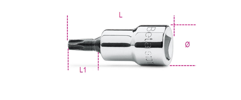 Beta 910tx schroevendraaierdopsleutel t25 torx 3 8
