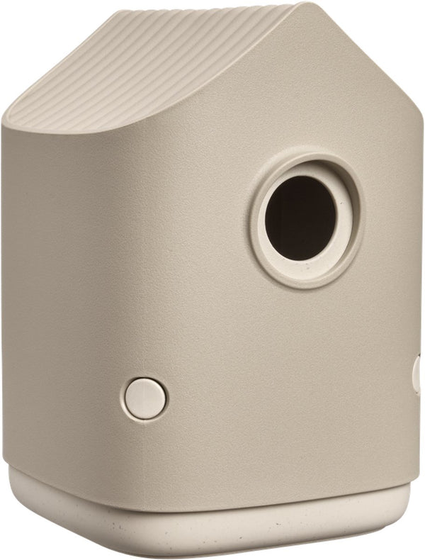 Elho cosy bird house 18cm - vogelhuisje voor tuin of balkon - geschikt voor meer dan 11 soorten - 100% gerecycled plastic - l17.6 x b18 x h23 cm - paddenstoel beige