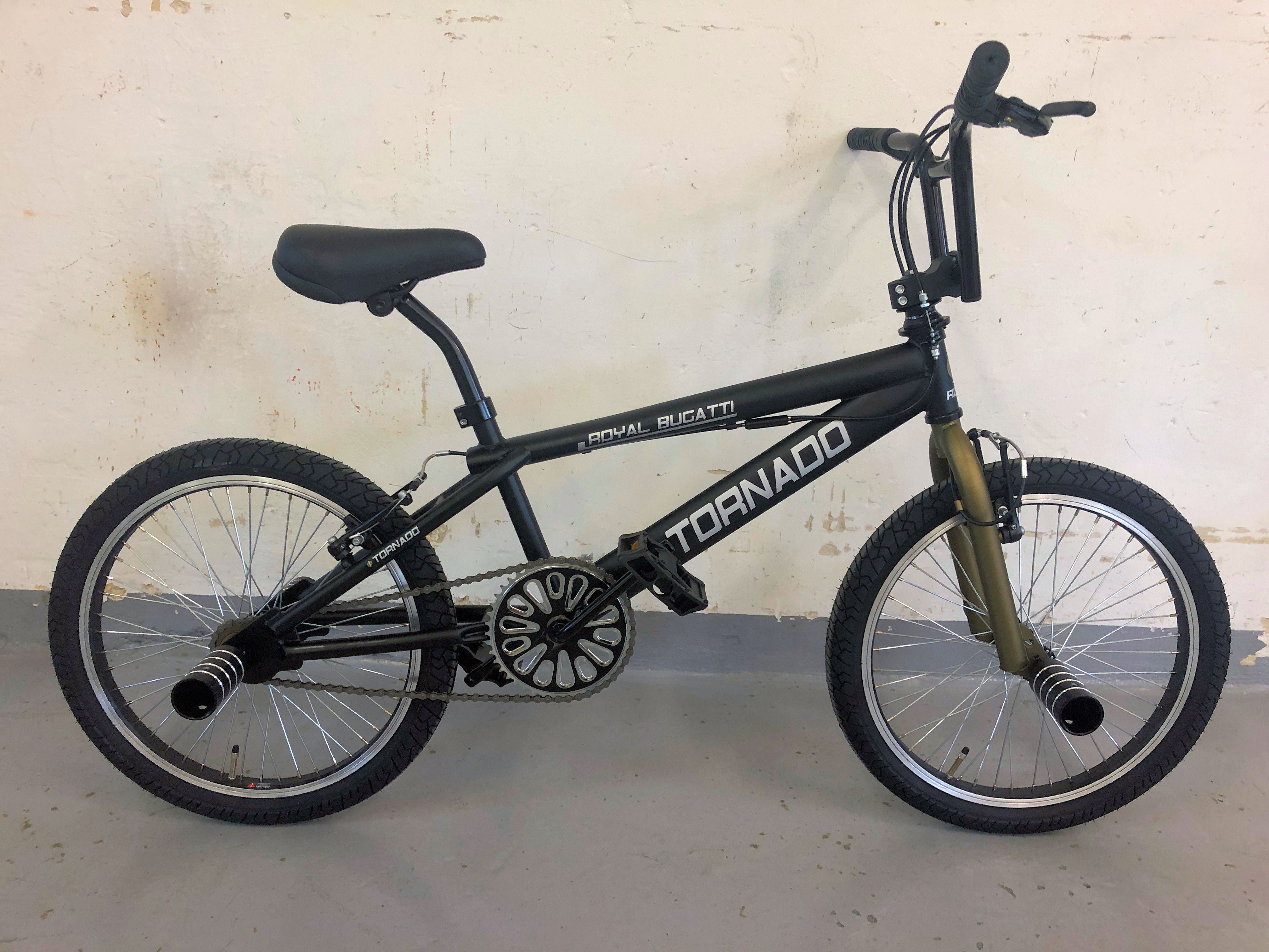 Royal bmx fiets -bugatti tornado freestyle 20 inch - mat zwart brons