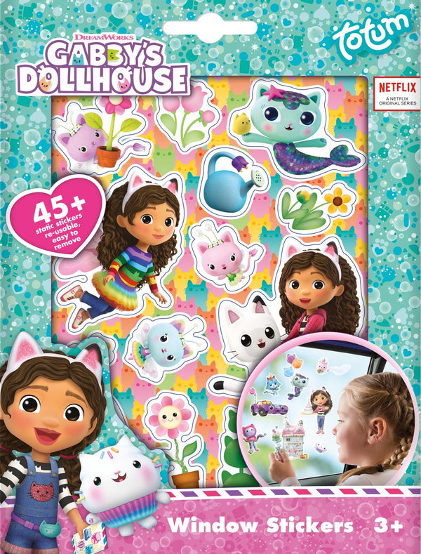 Totum gabby's poppenhuis verplaatsbare raamstickers - 45 stuks - speelgoed kinderen - knutselen - voor meisjes en jongens - ook voor kleuters - vanaf 3 jaar -