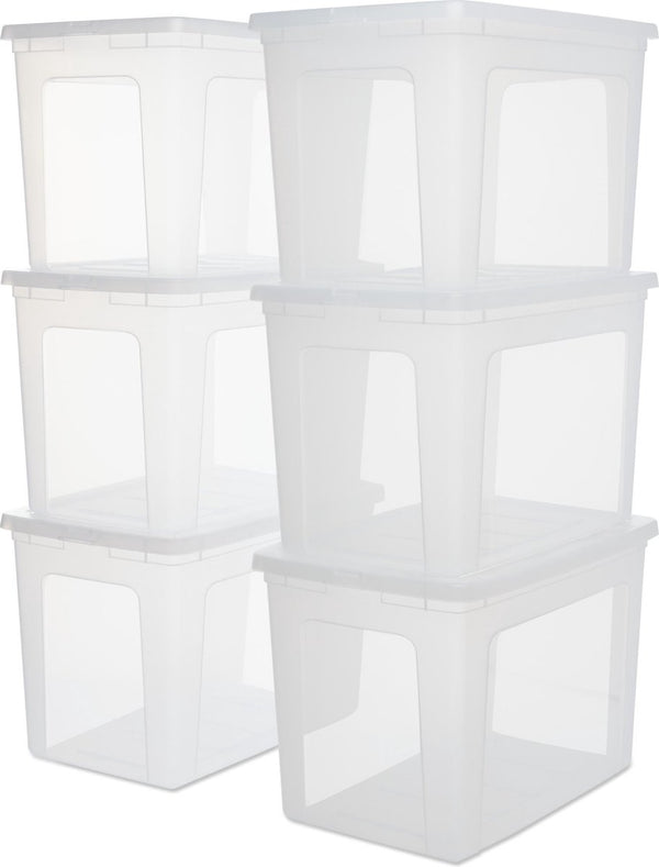 Iris clearbox opbergbox - 70l - kunststof - transparant - set van 6