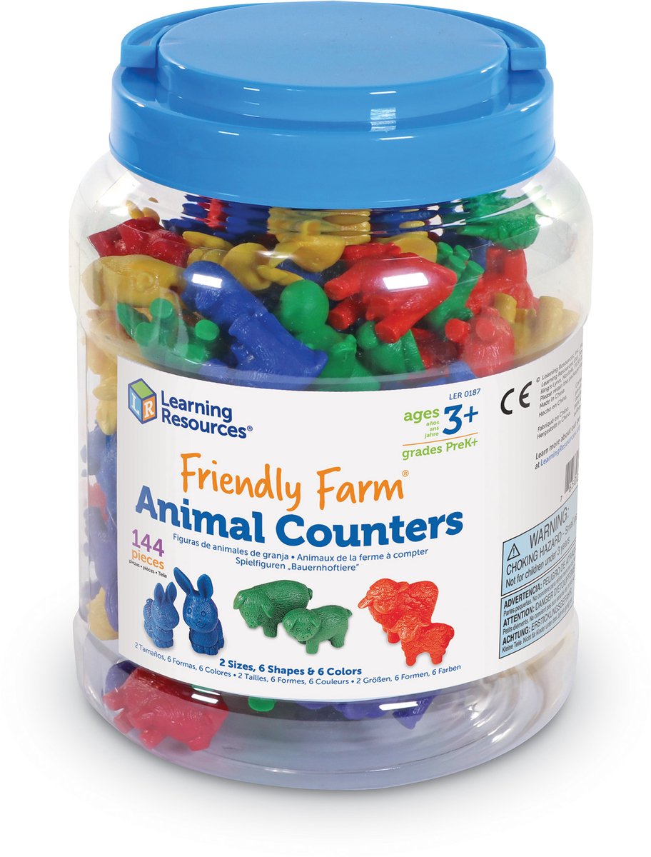 Learning resources friendly farm® animal counters (set van 144) - 3+