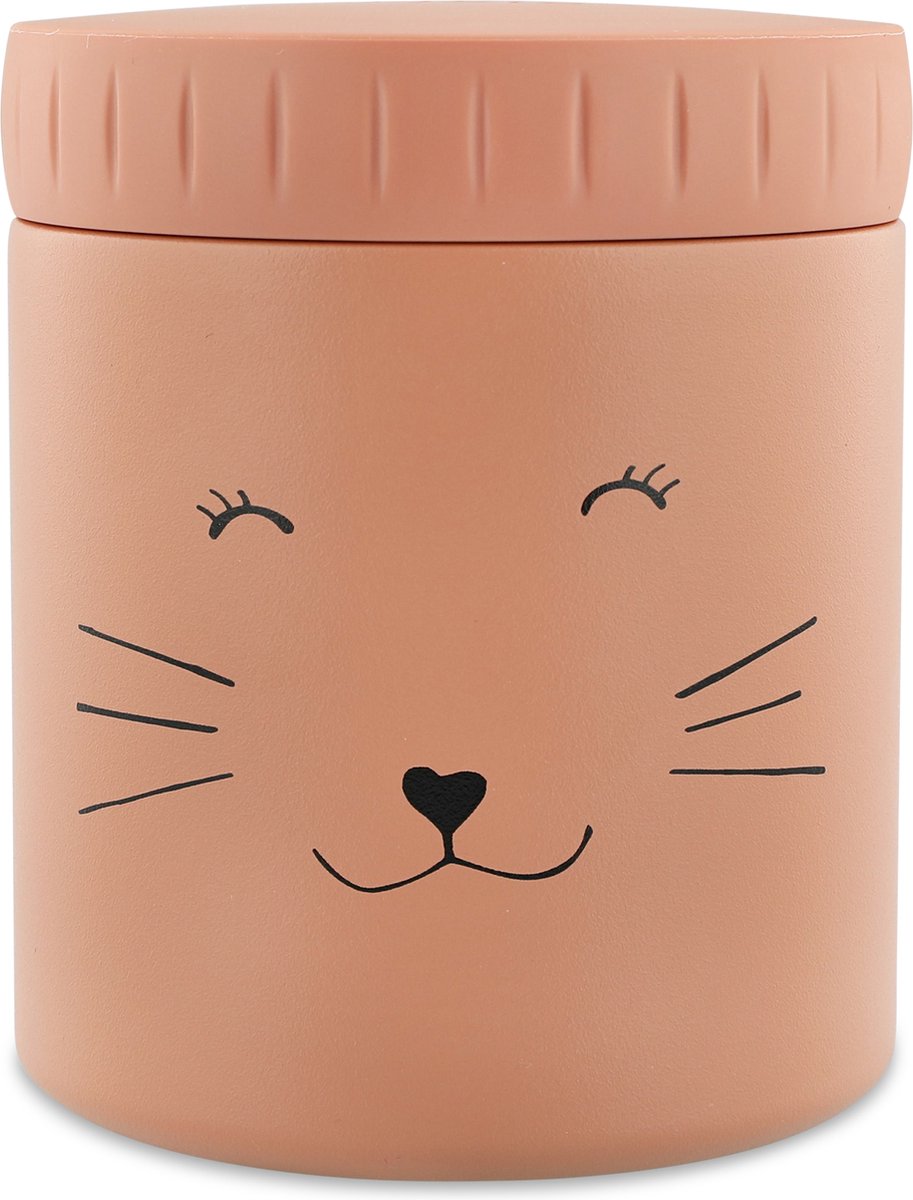 Trixie thermos container - mrs. cat - thermopot voor kinderen - 350 ml - rvs thermobeker - ideaal voor babyhapjes - roze