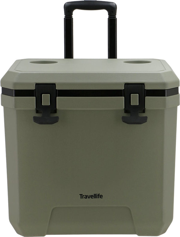 Travellife magnus koelbox 36l groen met wielen - houdt 48 uur koel - geschikt voor 1,5l flessen - robuust en hoogwaardig