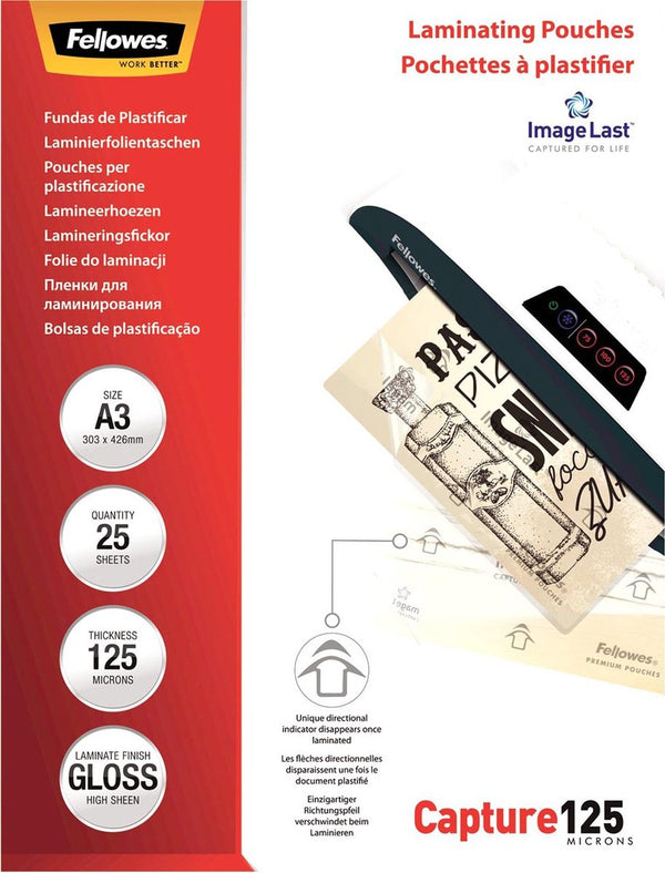 Fellowes lamineerhoezen 5396501 125 micron transparant pak van 25