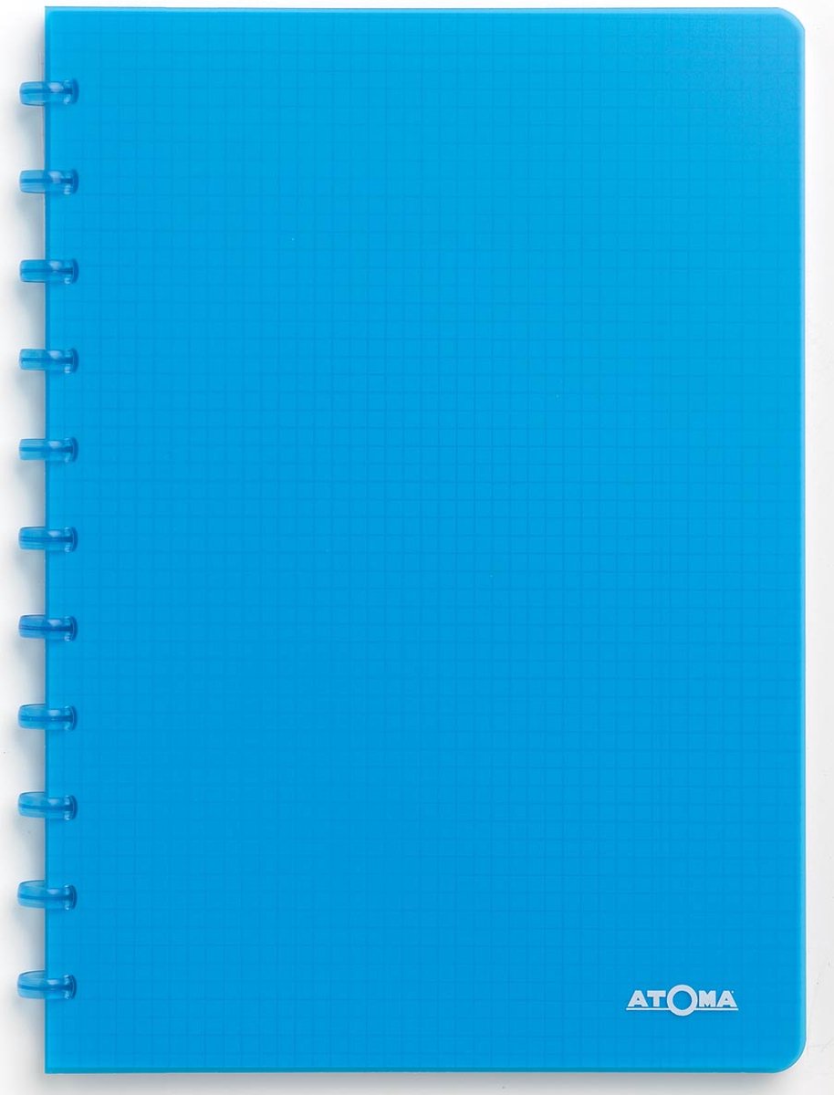 Atoma trendy schrift, ft a4, 144 bladzijden, geruit 5 mm, transparant turkoois