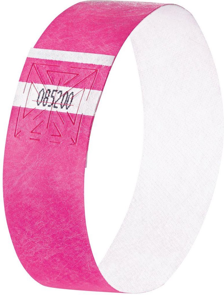 Sigel evenementenbandjes - super soft - 255x25mm - neon roze - 120 stuks - si-eb210