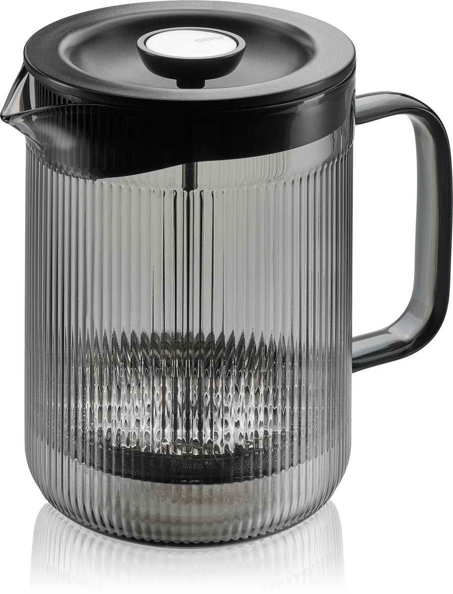 Gefu cristiano french press koffiezetter – 600 ml – borosilicaatglas – smoke grey