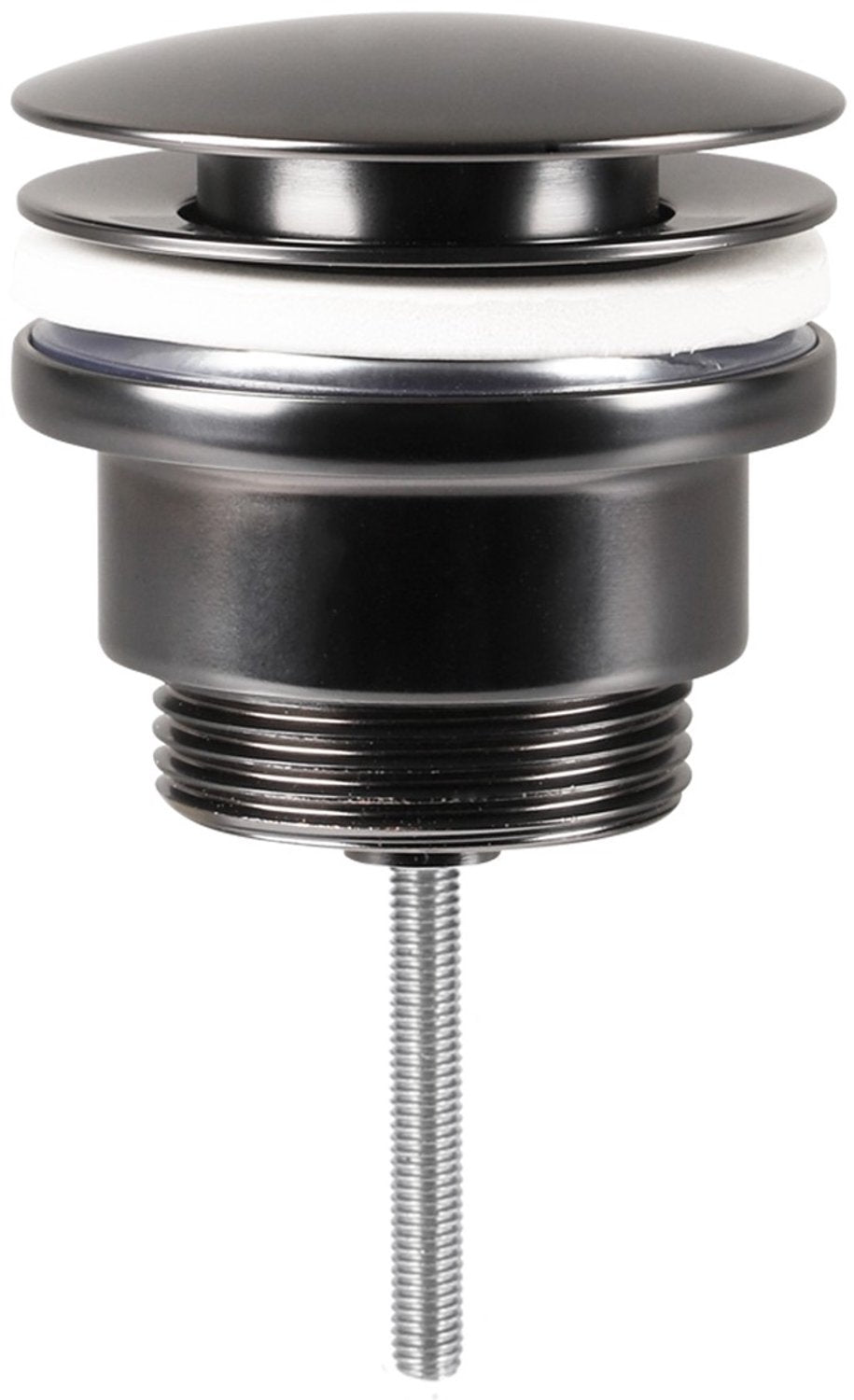 Differnz afvoerplug pop-up - design afvoerstop voor wastafel - materiaal messing - eenvoudige montage met schroefdraad - diameter ø 6,3 cm - hoogte 6,3-7,2 cm - kleur gun metal