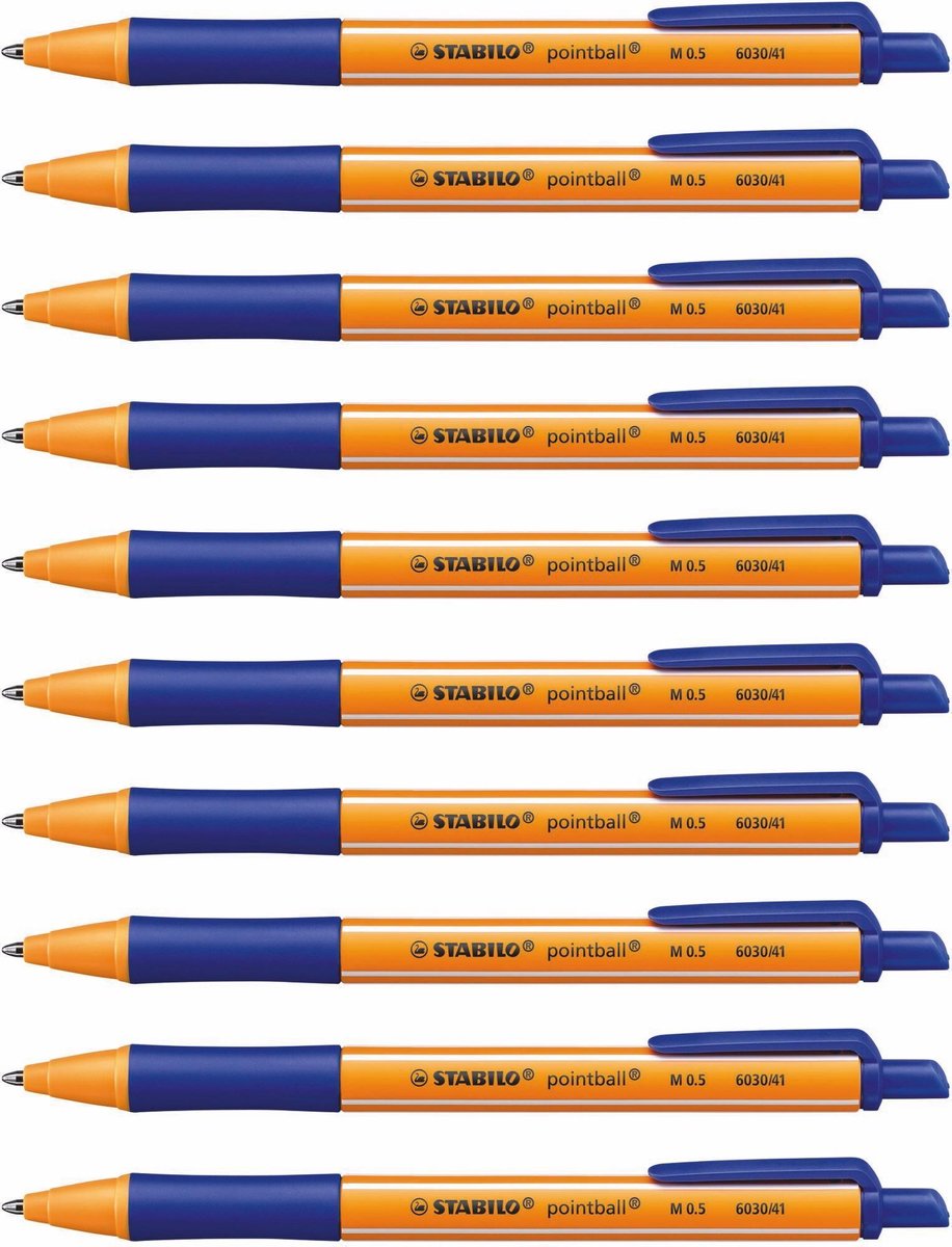 Stabilo pointball - balpen - navulbaar - blauw - doos met 10 stuks